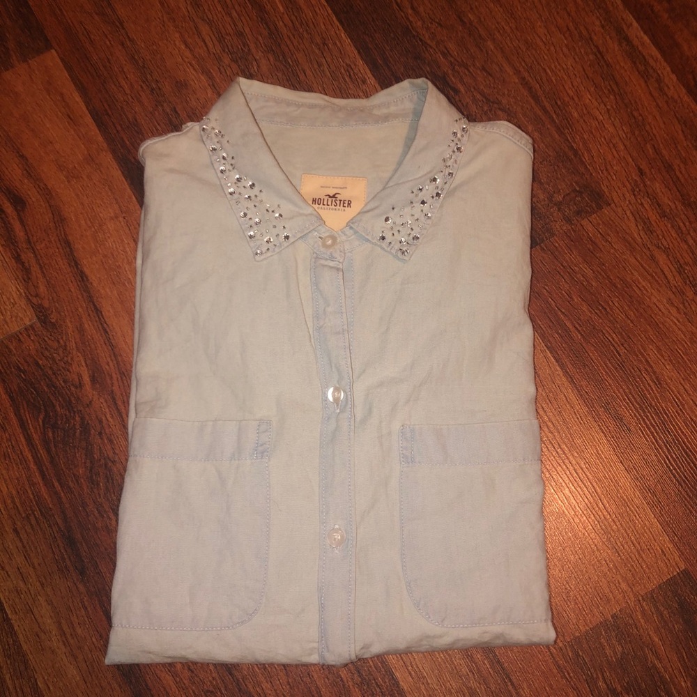 Long sleeve button up shirt, Hollister size M